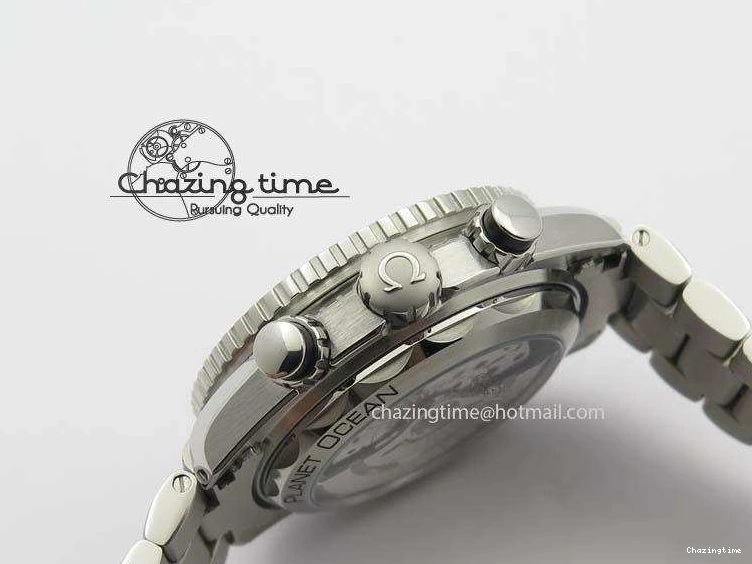 0412 Planet Ocean Master Chronometer Chrono SS OM 1:1 Best Edition Gray Dial On SS Bracelet A Reliable 8180